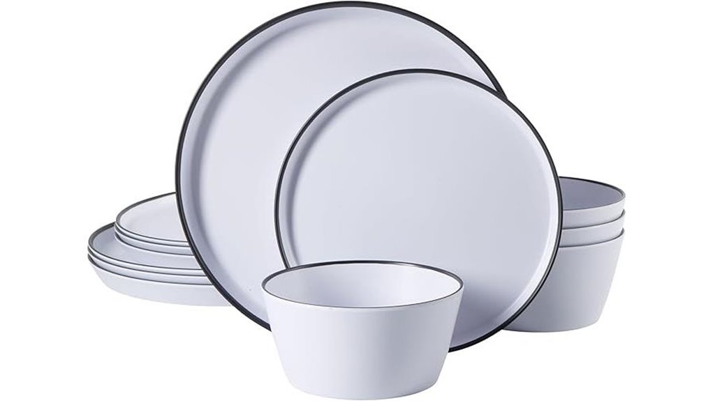 gibson 12 piece unbreakable melamine