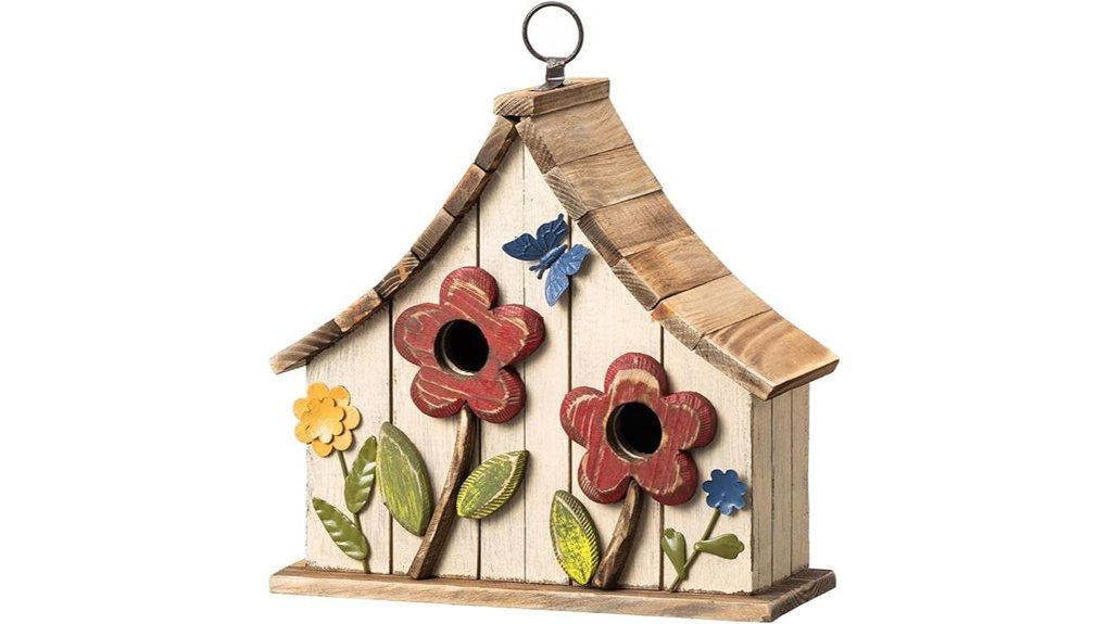 glitzhome rustic 2 story birdhouse