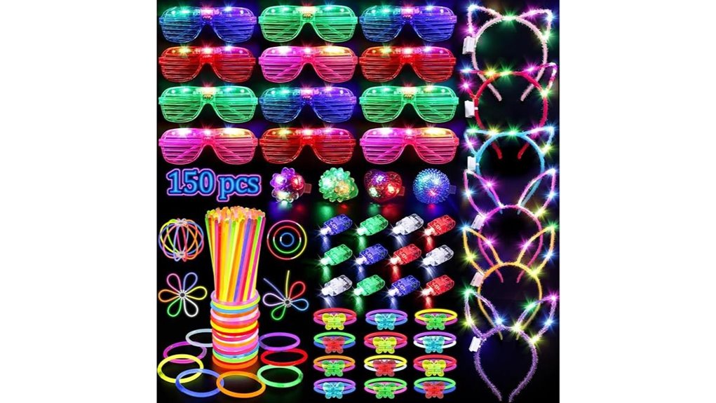 glowing 150 piece party pack