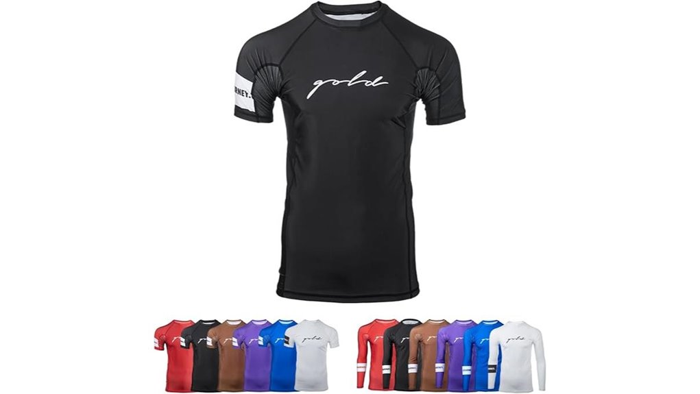 gold bjj rashguard dual devices
