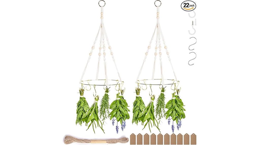 gold hooked double herb rack
