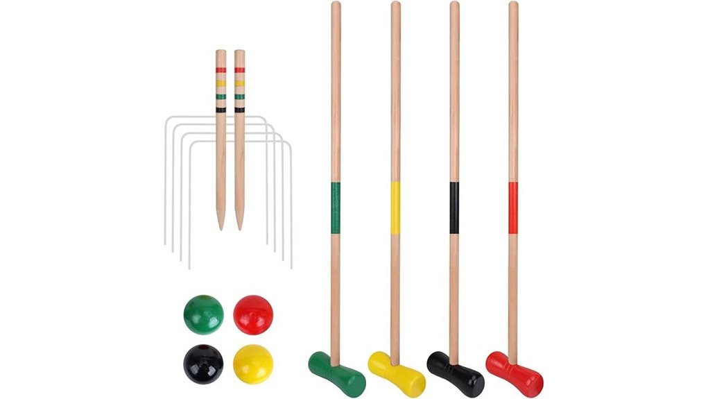 gothink 4 player wooden croquet