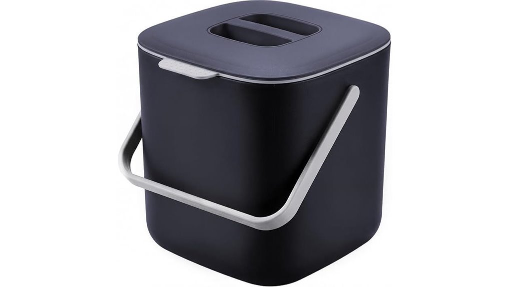 gray sealed compost bin