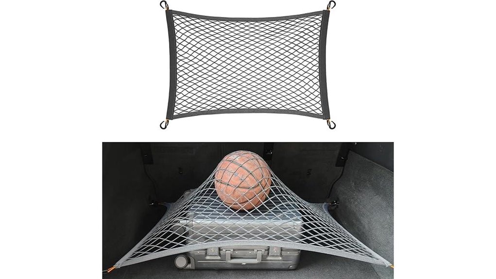 gray suv cargo net