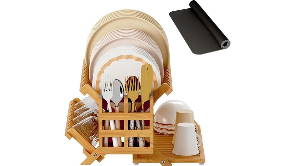 green bamboo three tier dishholder