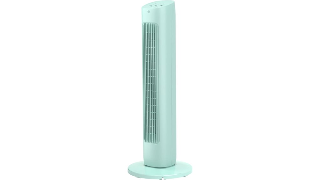 green led tower fan