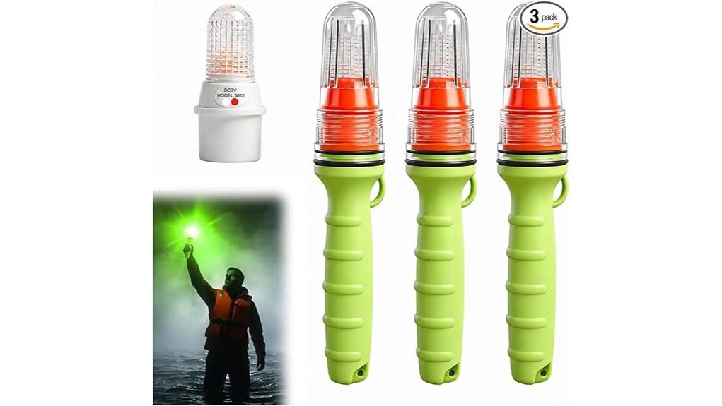green waterproof marine flares