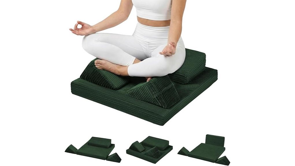 green zafu cushion knee support