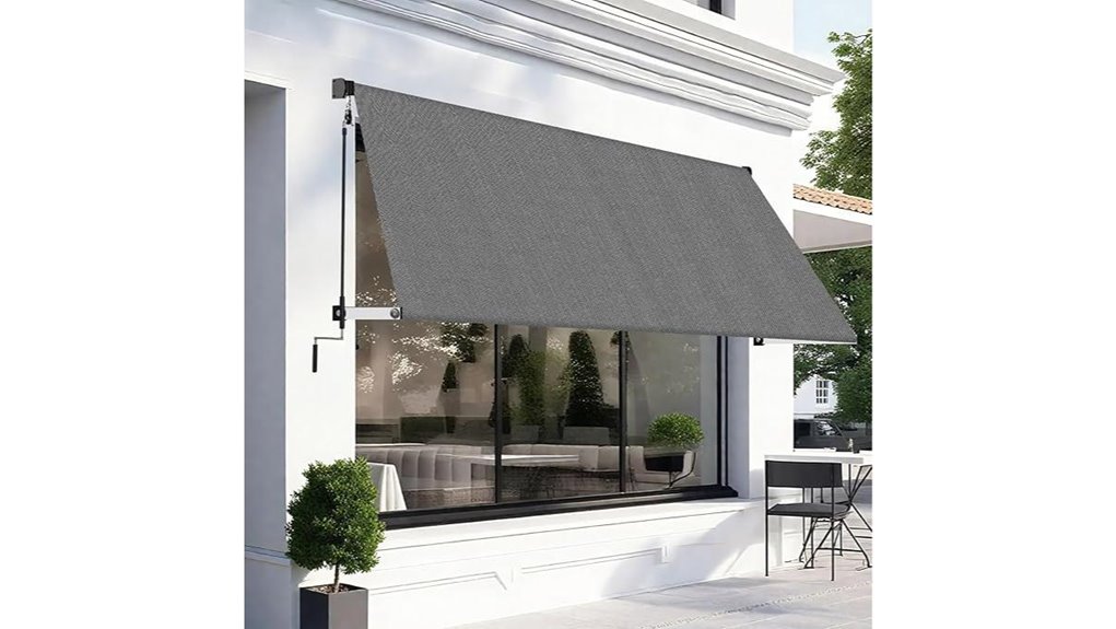 grey manual retractable awning