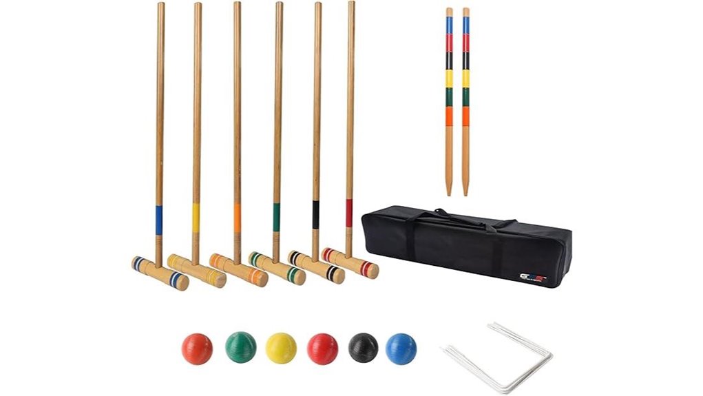 gse six player wooden croquet
