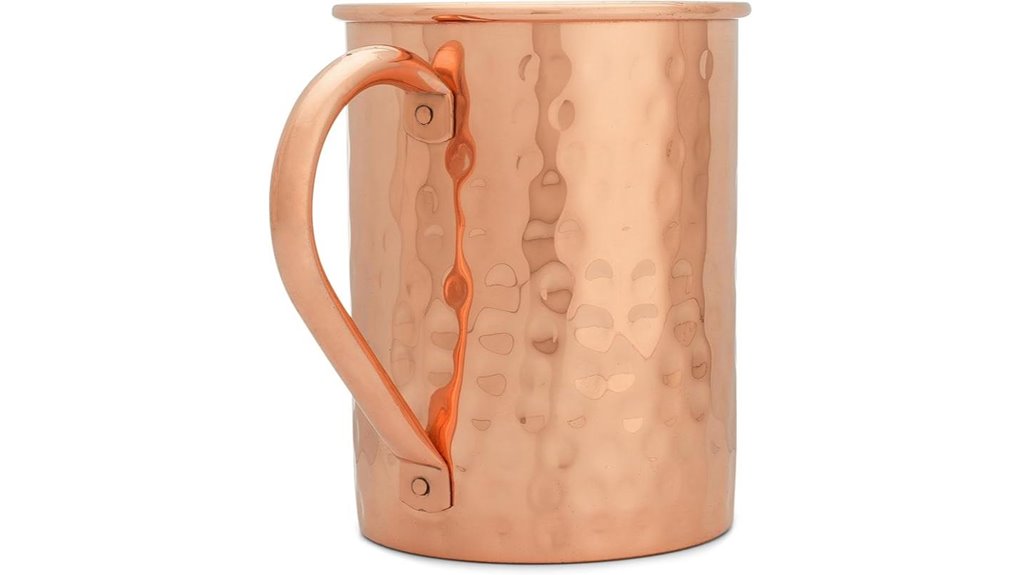 handhammered 16oz copper mug