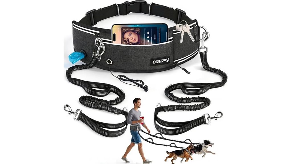 hands free retractable double leash