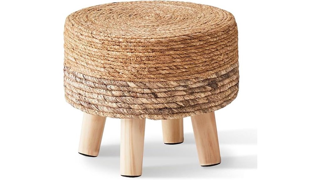 handwoven sea grass ottoman
