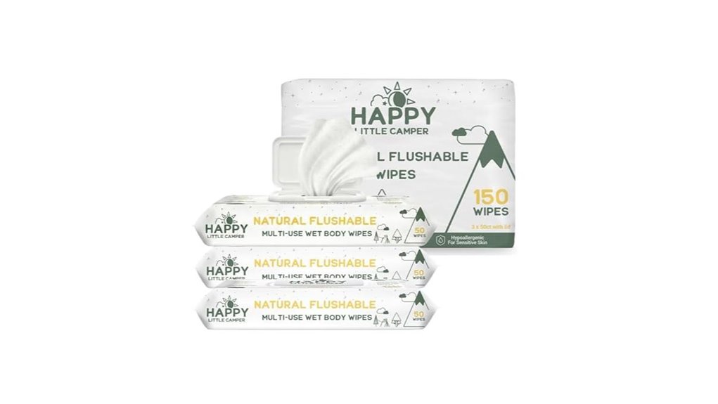 happy camper flushable wipes