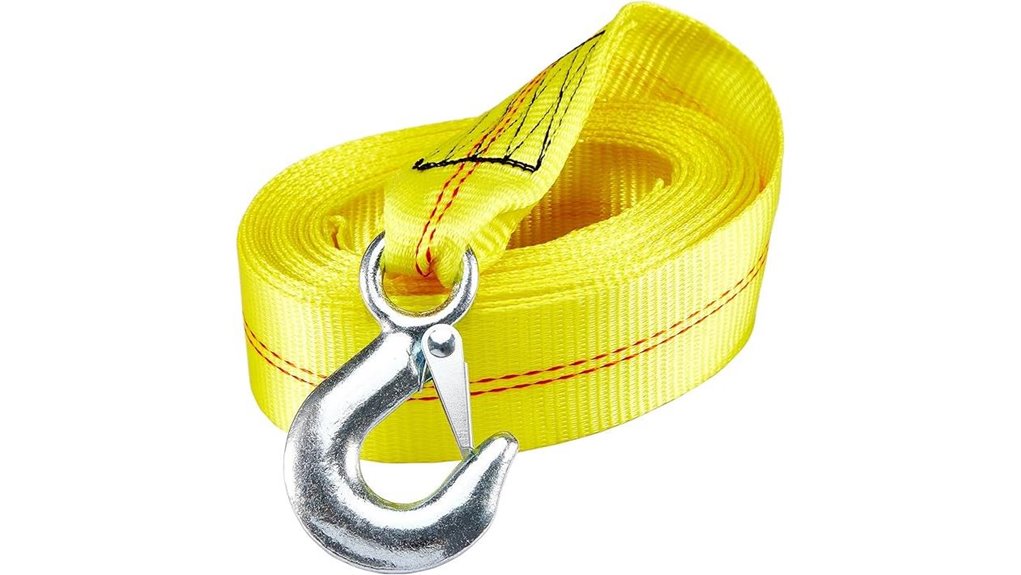 heavy duty yellow winch straps