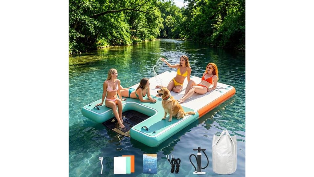 heysplash 8x6ft inflatable dock