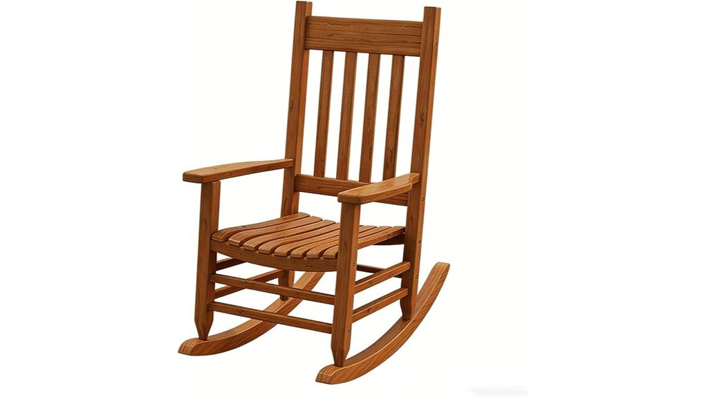 high back waterproof wooden rocker