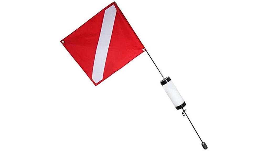high visibility dive flag dual float