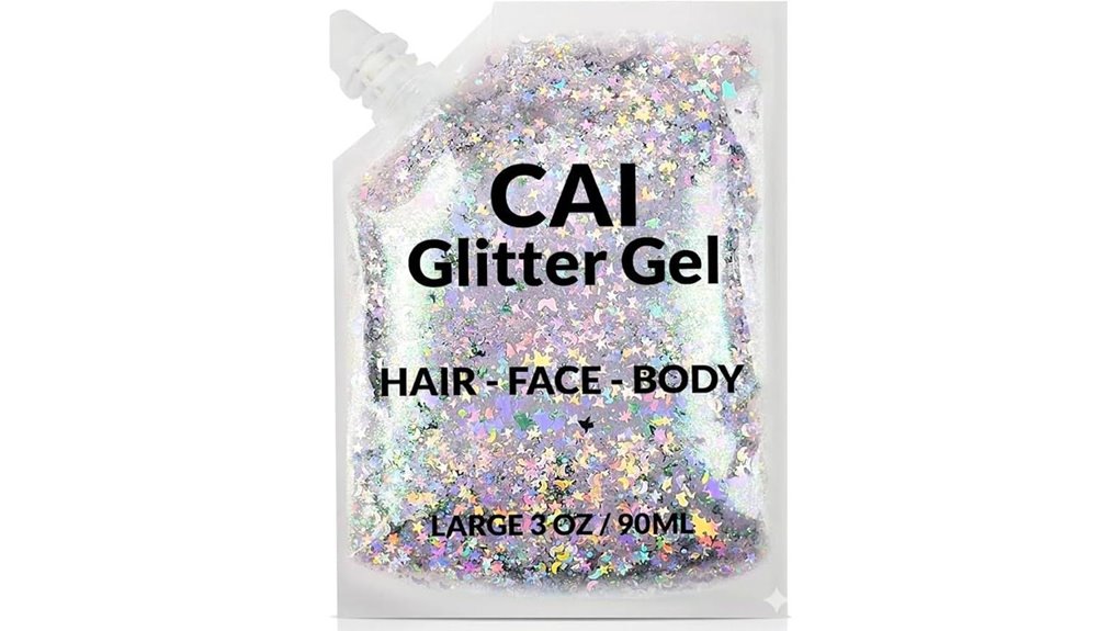 holographic silver glitter gel
