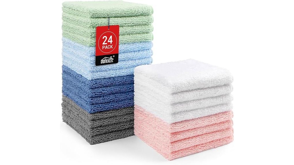 homexcel 24 pack microfiber washcloths