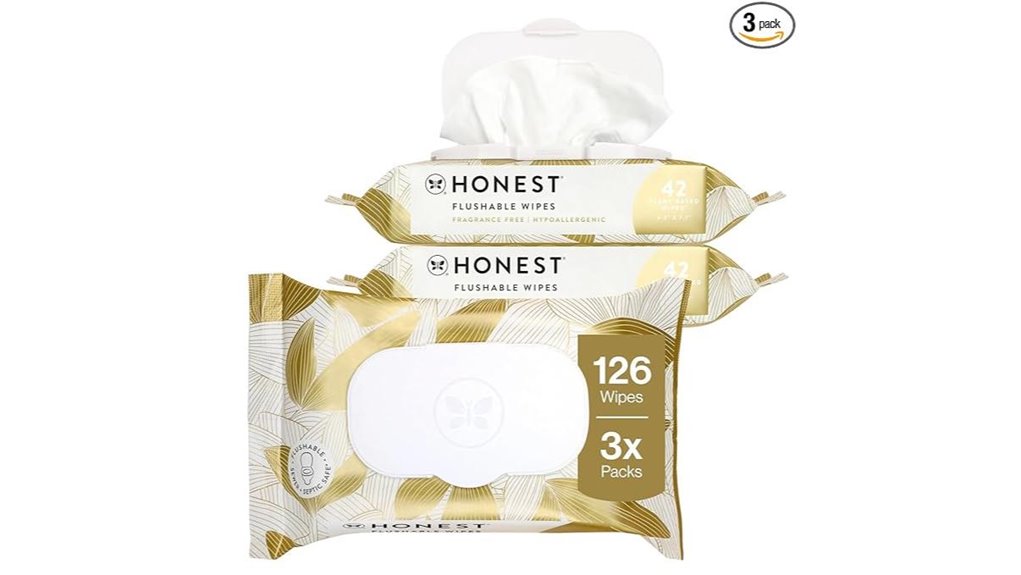 honest fragrance free flushable wipes