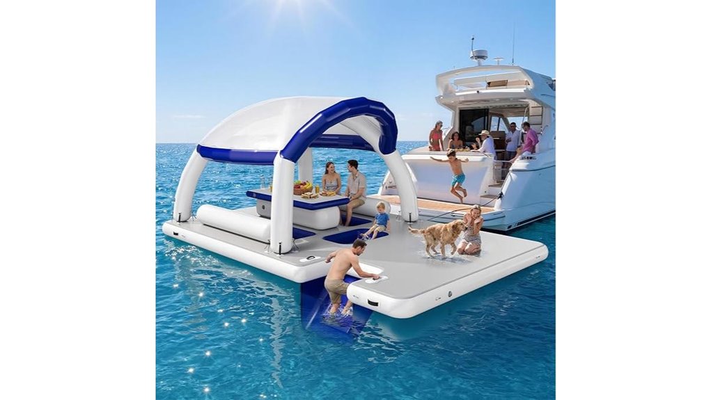 inflatable dock canopy table ladder