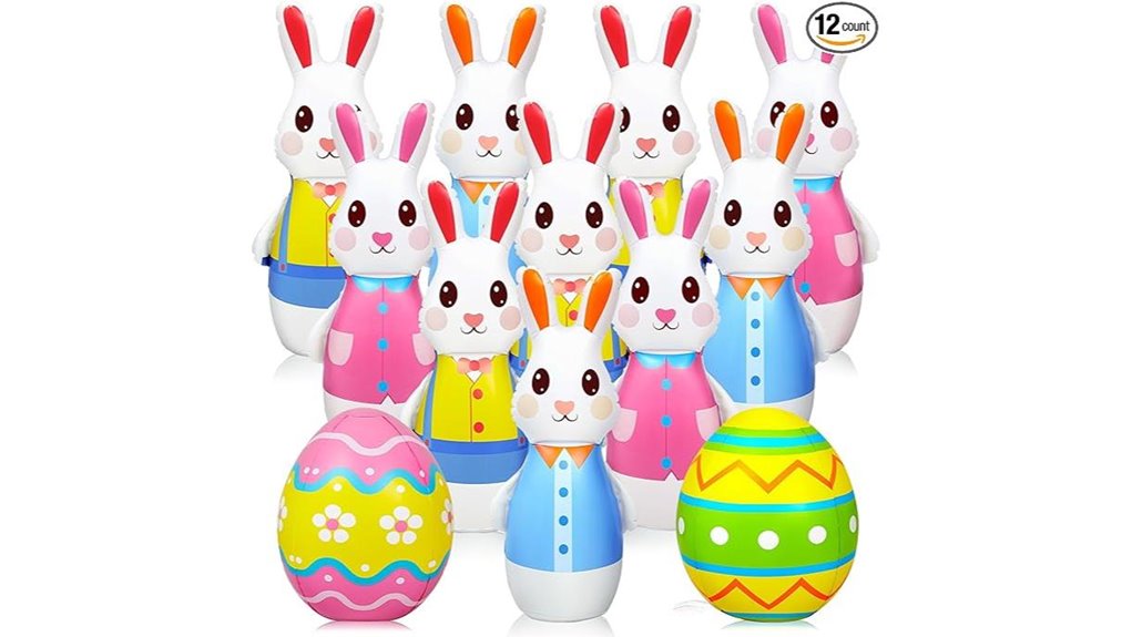 inflatable easter bunny bowling