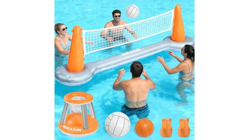 inflatable pool volleyball hoop