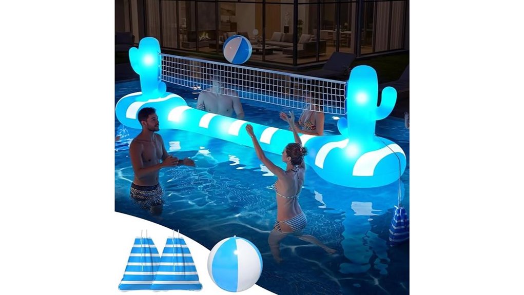 inflatable solar pool volleyball net