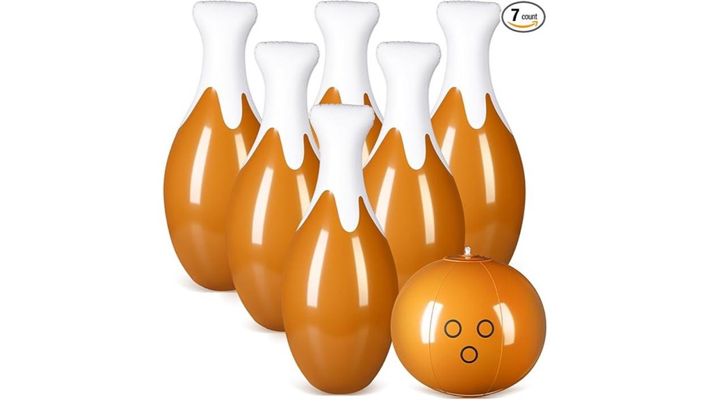 inflatable turkey bowling set