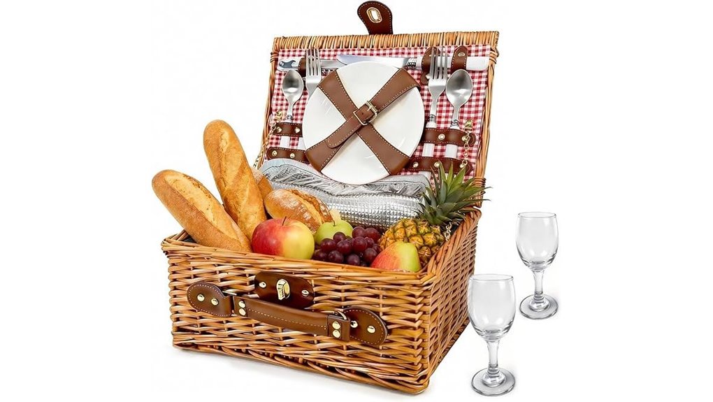 insulated 2 person picnic cutlery