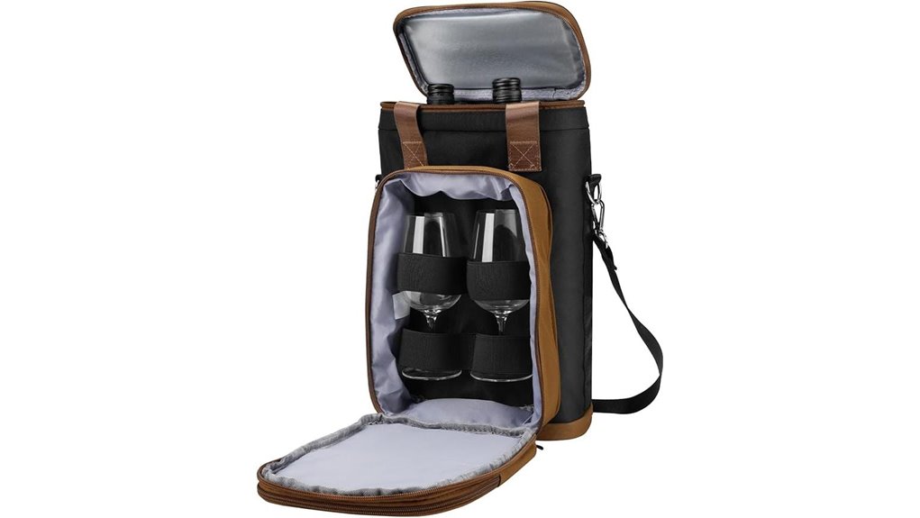 insulated two bottle wine tote
