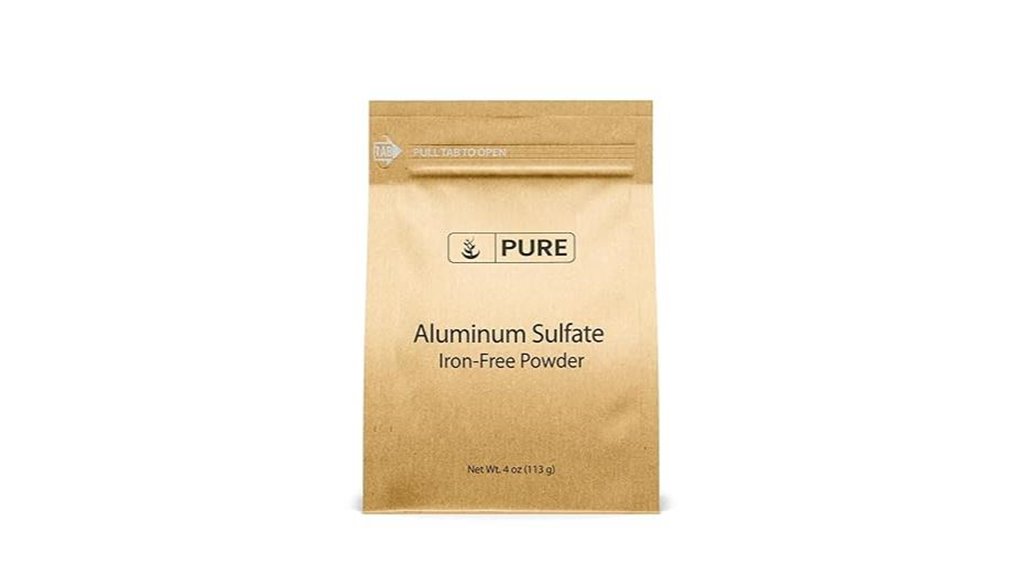 iron free aluminum sulfate additive