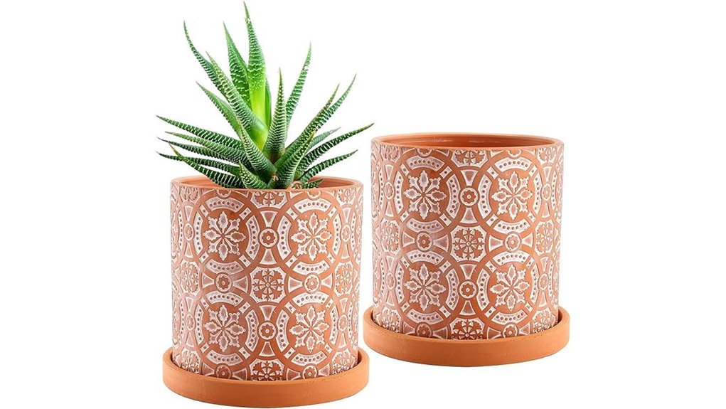 jucoan boho terracotta planters