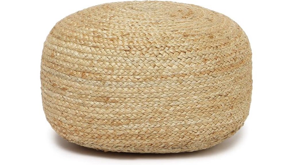 jute circular low pouf