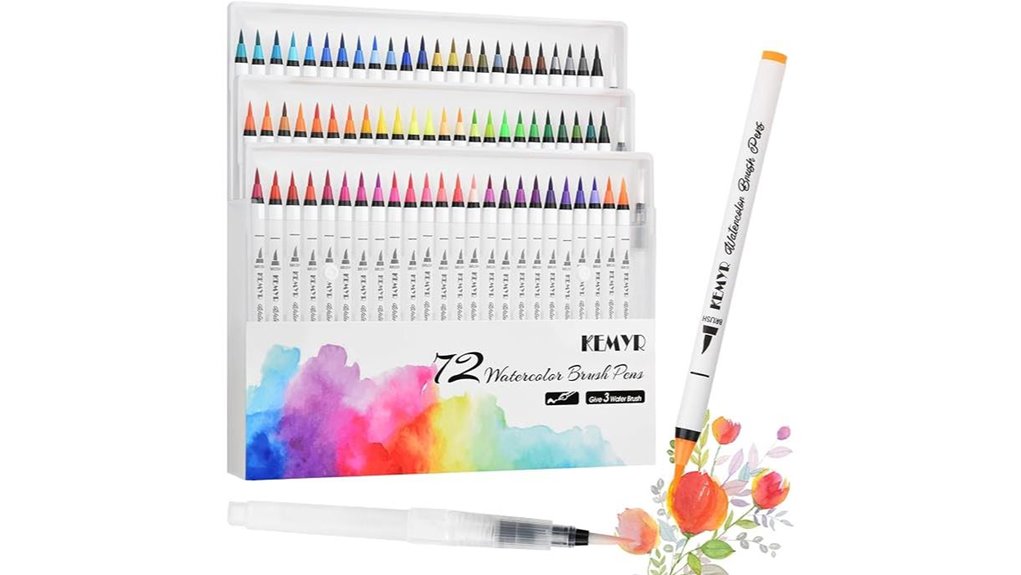 kemyr 72 color brush pens