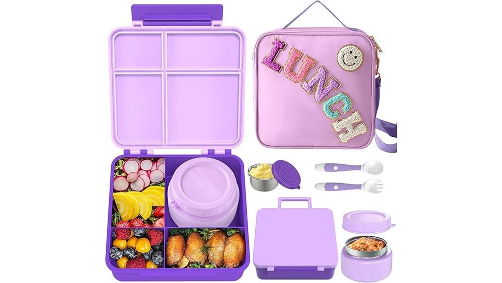 kids 4 compartment bento box