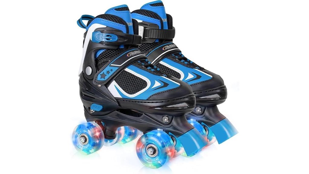 kids adjustable light up quads