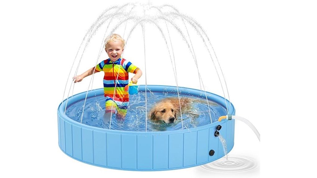 kids dog sprinkler pool