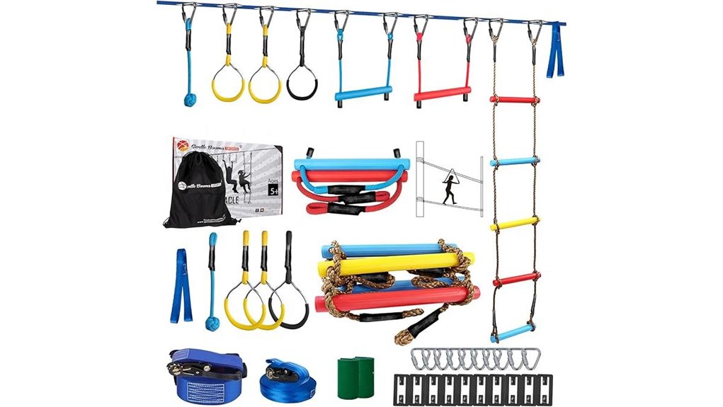 kids ninja 8 obstacle slackline