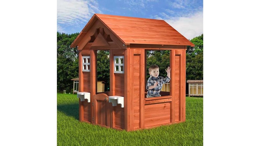kids wooden outdoor playhouse