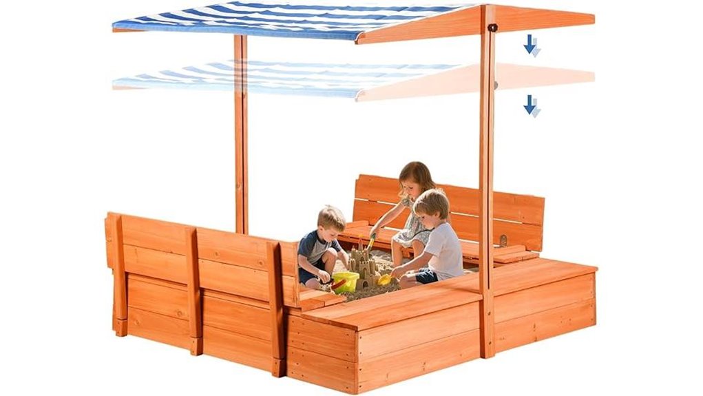kids wooden sandbox set