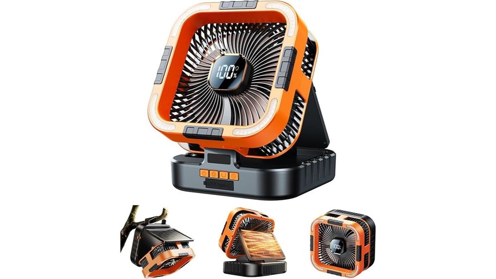 kimmoo solar powered camping fan