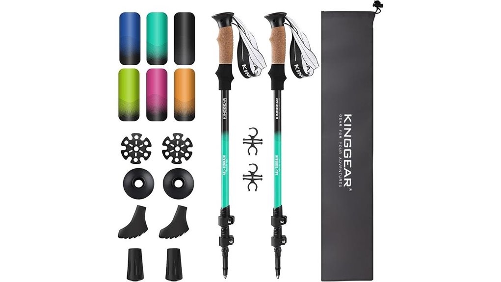kinggear retractable nordic walking