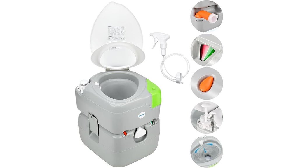 kohree 5 8 gallon portable toilet
