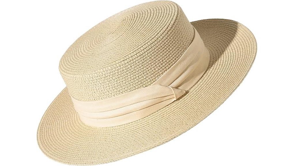 lanzom wide straw boater