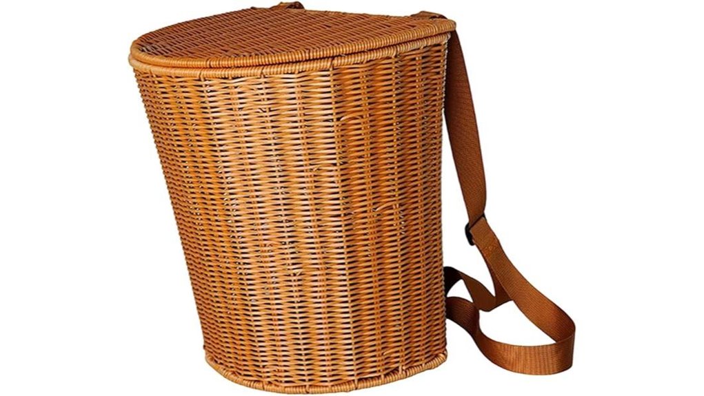 large rustic backpack basket