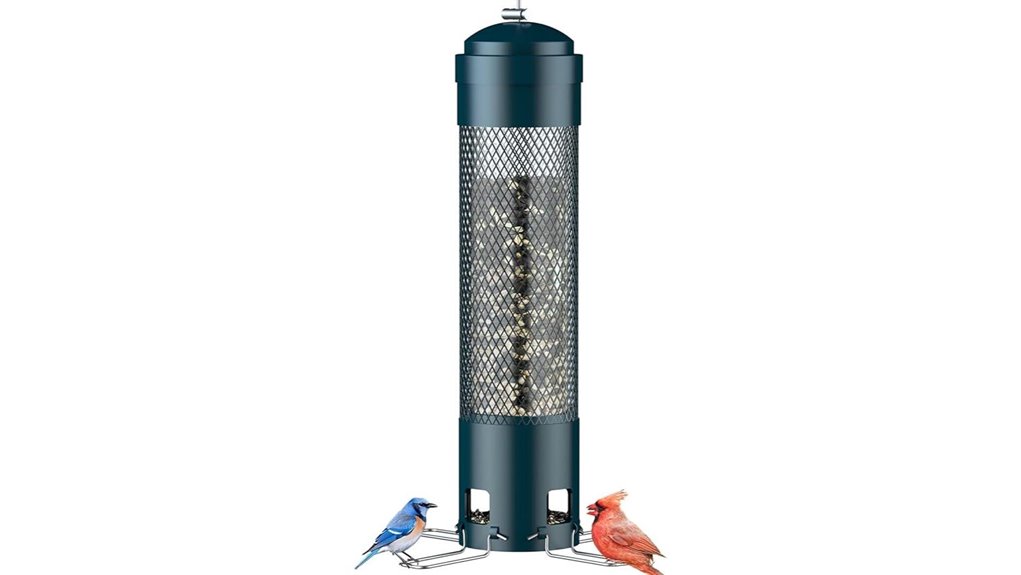 lcseven green squirrel proof feeder