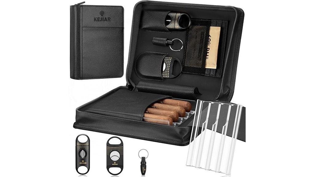 leather cigar humidor case