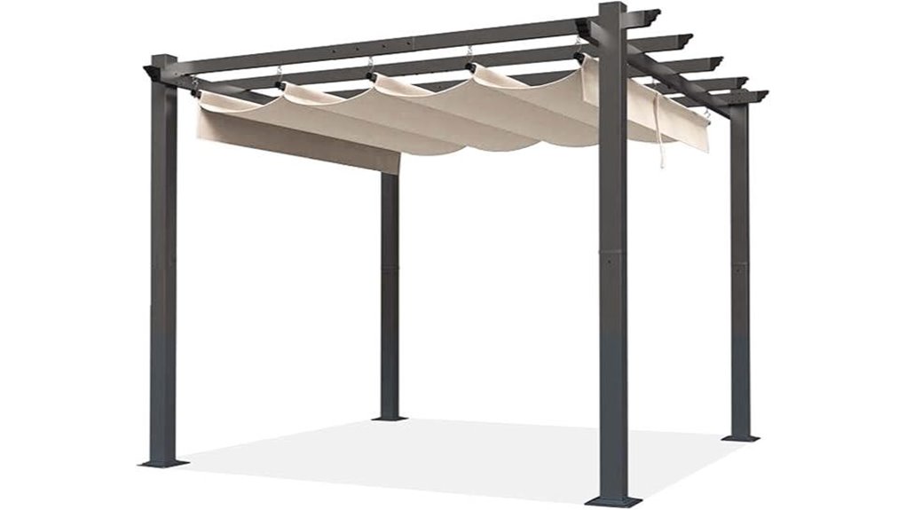 light beige pergola cover